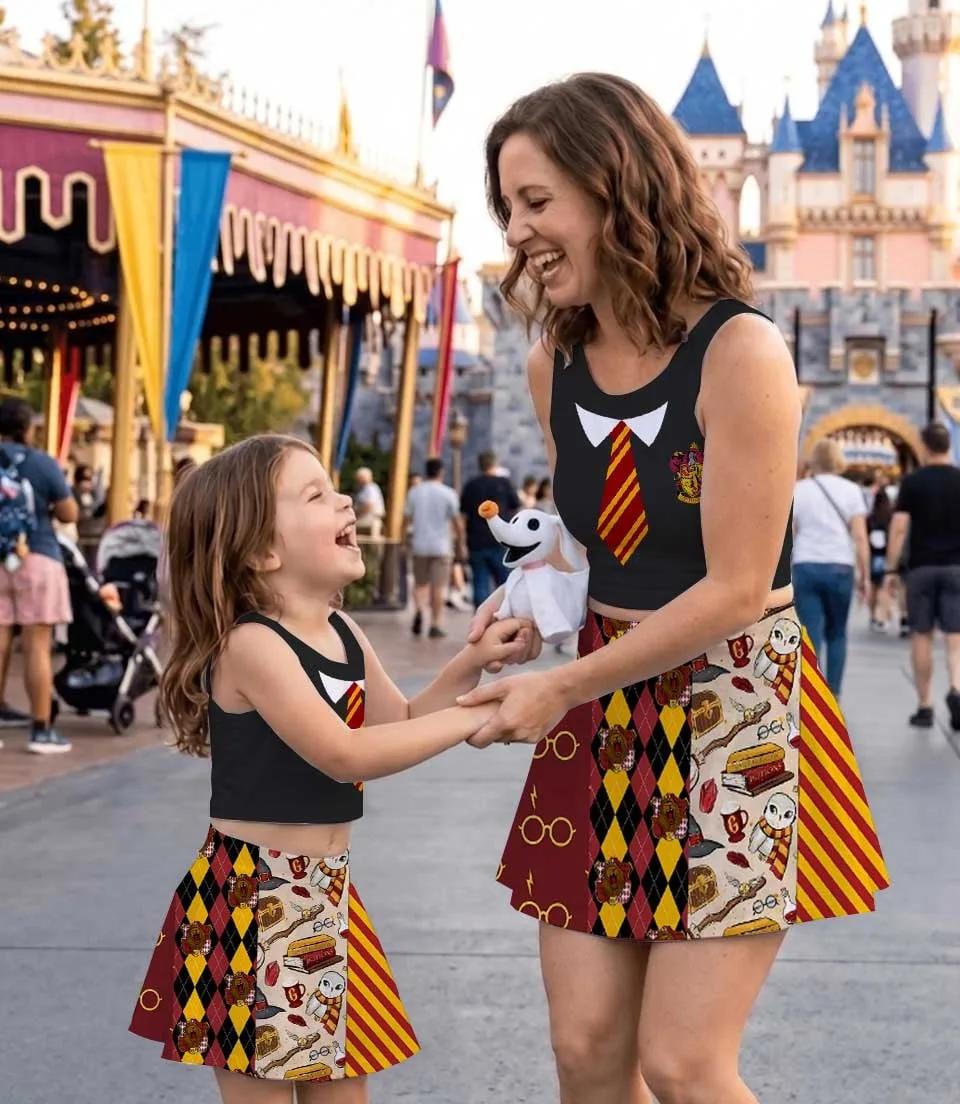 Harry Potter Gryffindor Dress Set, Wizard School Girls Outfit, Magical Theme Park Vacation Clothes - Image 4