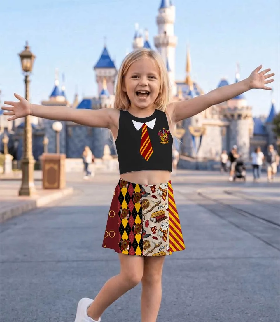 Harry Potter Gryffindor Dress Set, Wizard School Girls Outfit, Magical Theme Park Vacation Clothes - Image 6