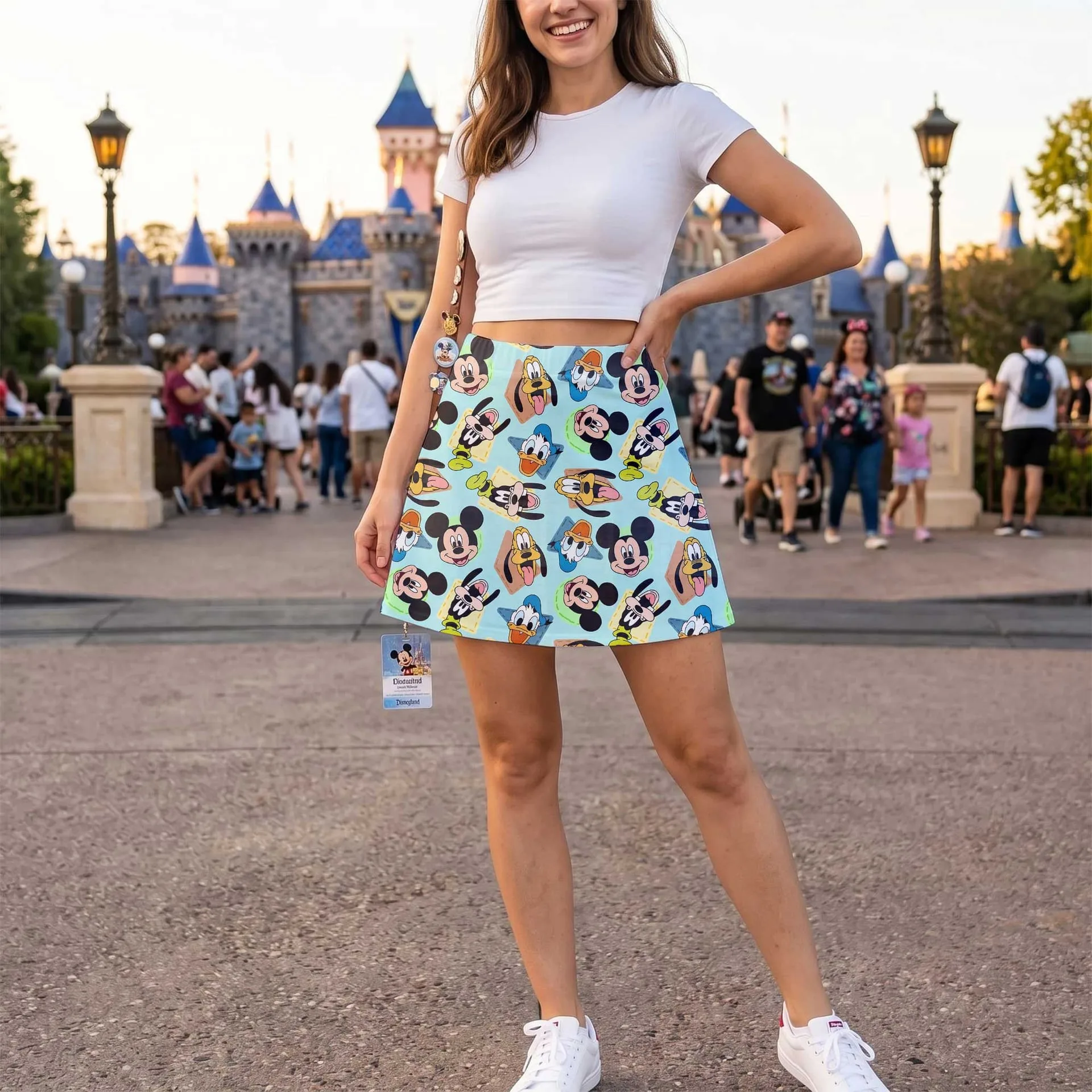 Mickey & Friends Allover Skater Skirt, Disney Park Vacation Outfit, Classic Disney Character Skirt - Image 4