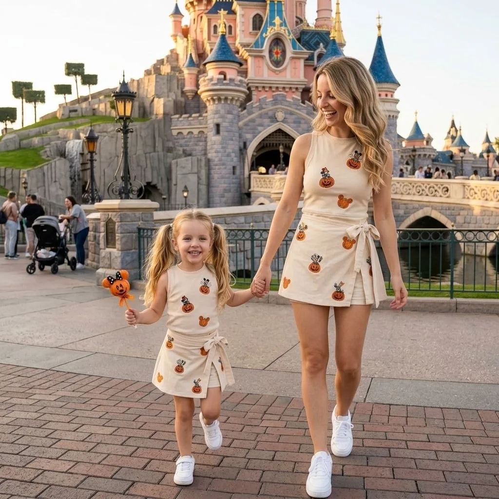 Disney Halloween Pumpkin Tennis Dress Skirt, Mickey Friends Halloween Dress - Image 4