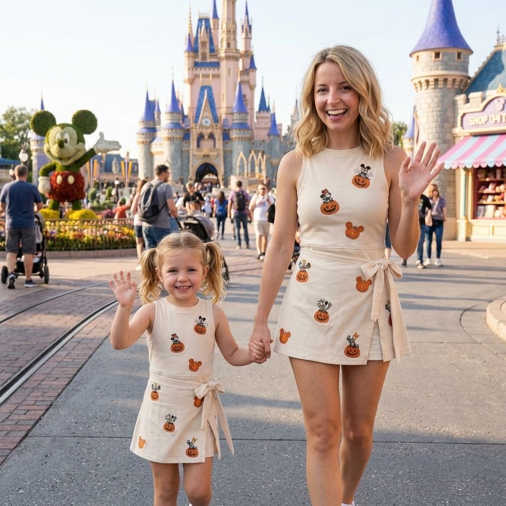 Disney Halloween Tennis Dress Skirt, Disney Park Vacation Outfit, Mickey Friends Halloween Skort Dress - Image 3