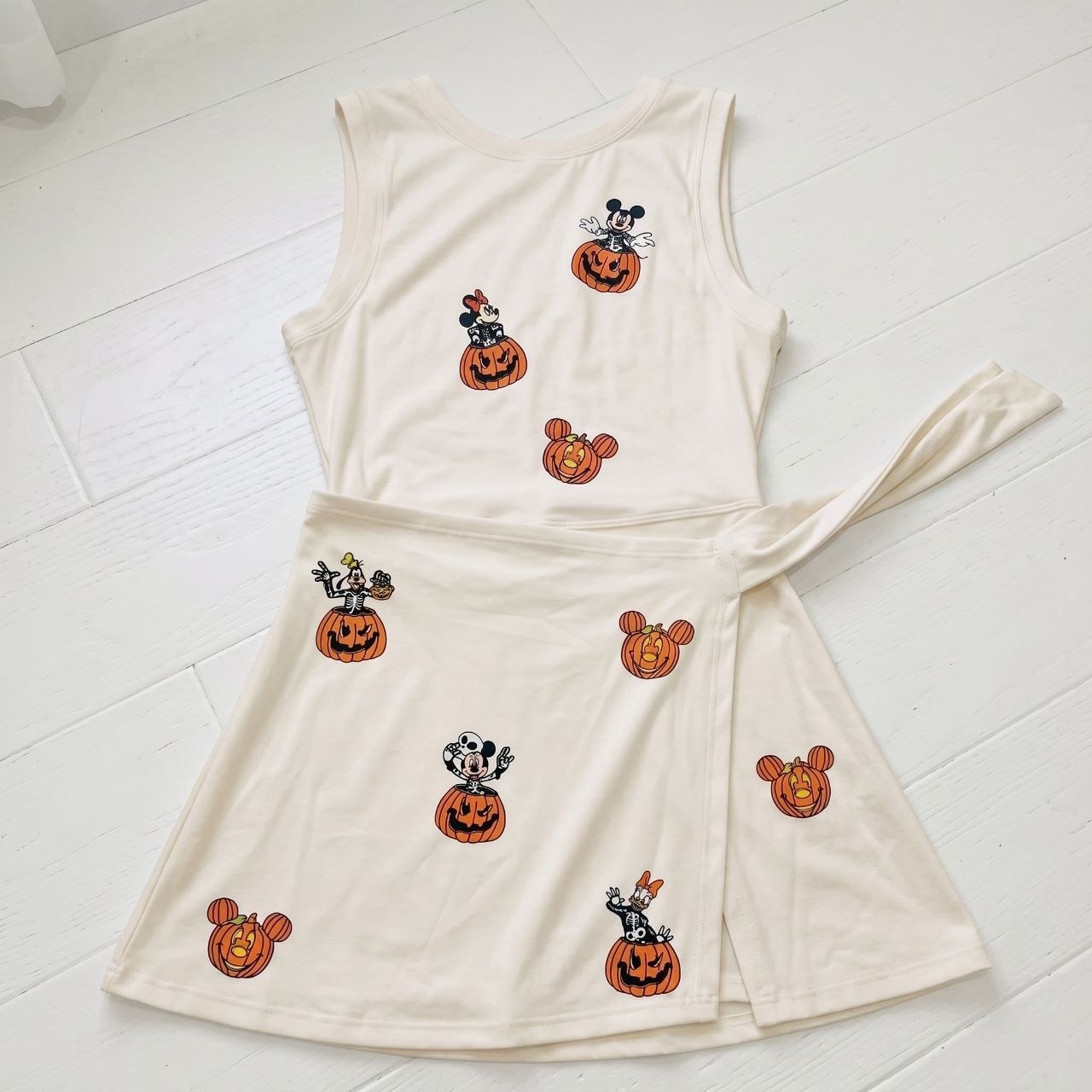 Disney Halloween Tennis Dress Skirt, Disney Park Vacation Outfit, Mickey Friends Halloween Skort Dress