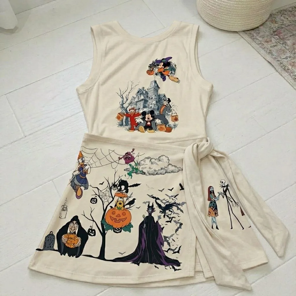 Halloween Mickey & Friends Tennis Dress Skirt, Mickey Minnie Matching Halloween Party Dress For Women - Image 2