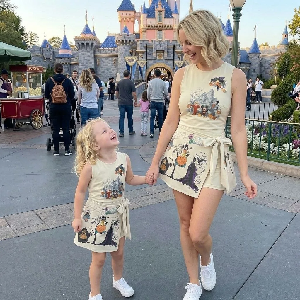 Halloween Mickey & Friends Tennis Dress Skirt, Mickey Minnie Matching Halloween Party Dress For Women - Image 6