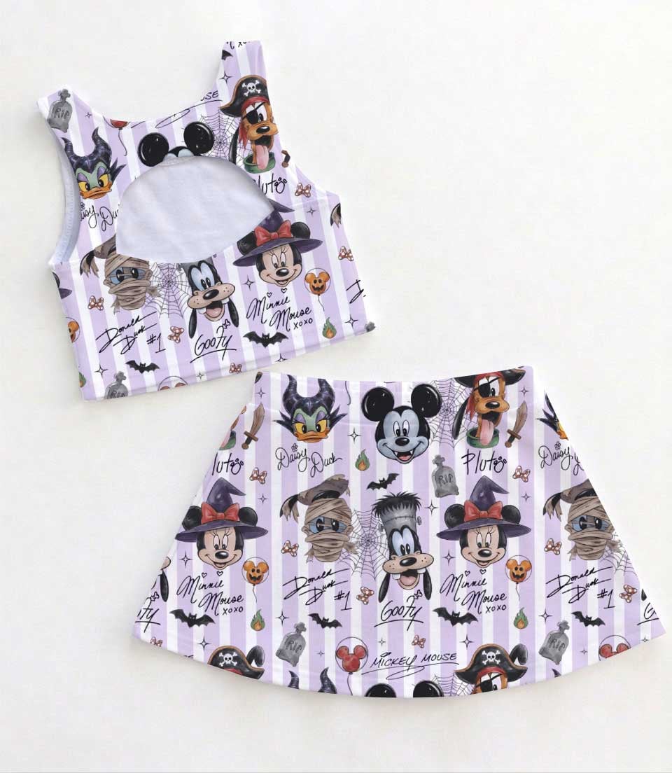 Mickey And Friends Halloween Dress Set, Pumpkin Patch Girls Outfit, Disney Theme Park Vacation Clothes - Image 2