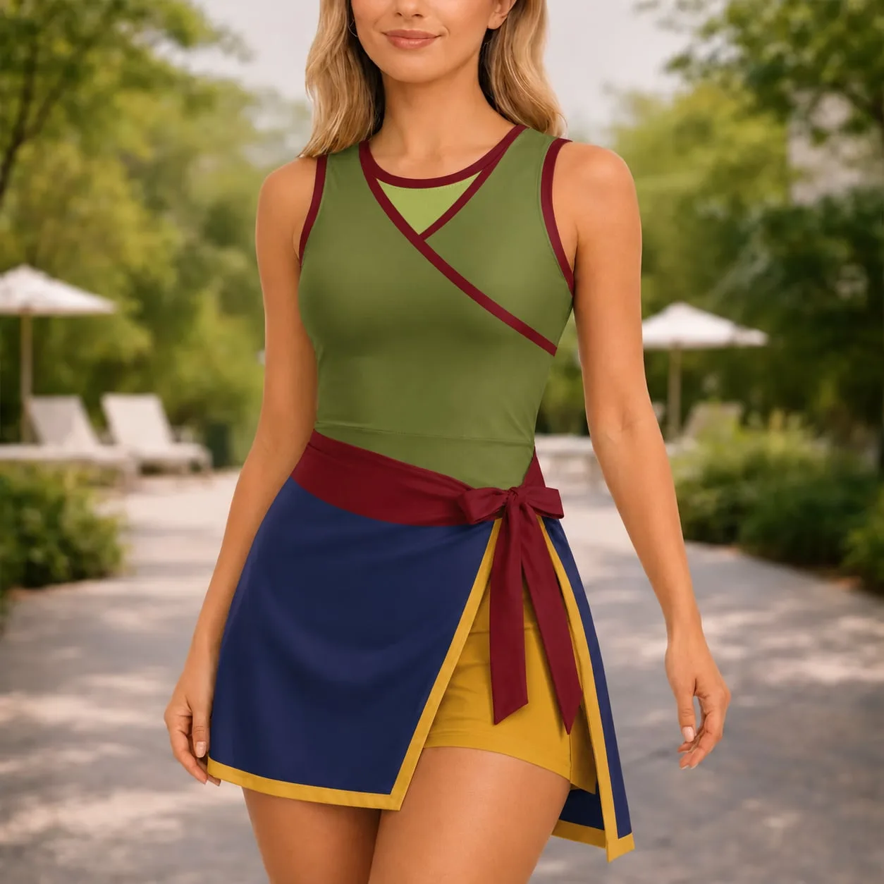 Mulan Princess Tennis Dress, Mom And Me Matching Outfit, Disney Theme Park Vacation Clothes - Image 3