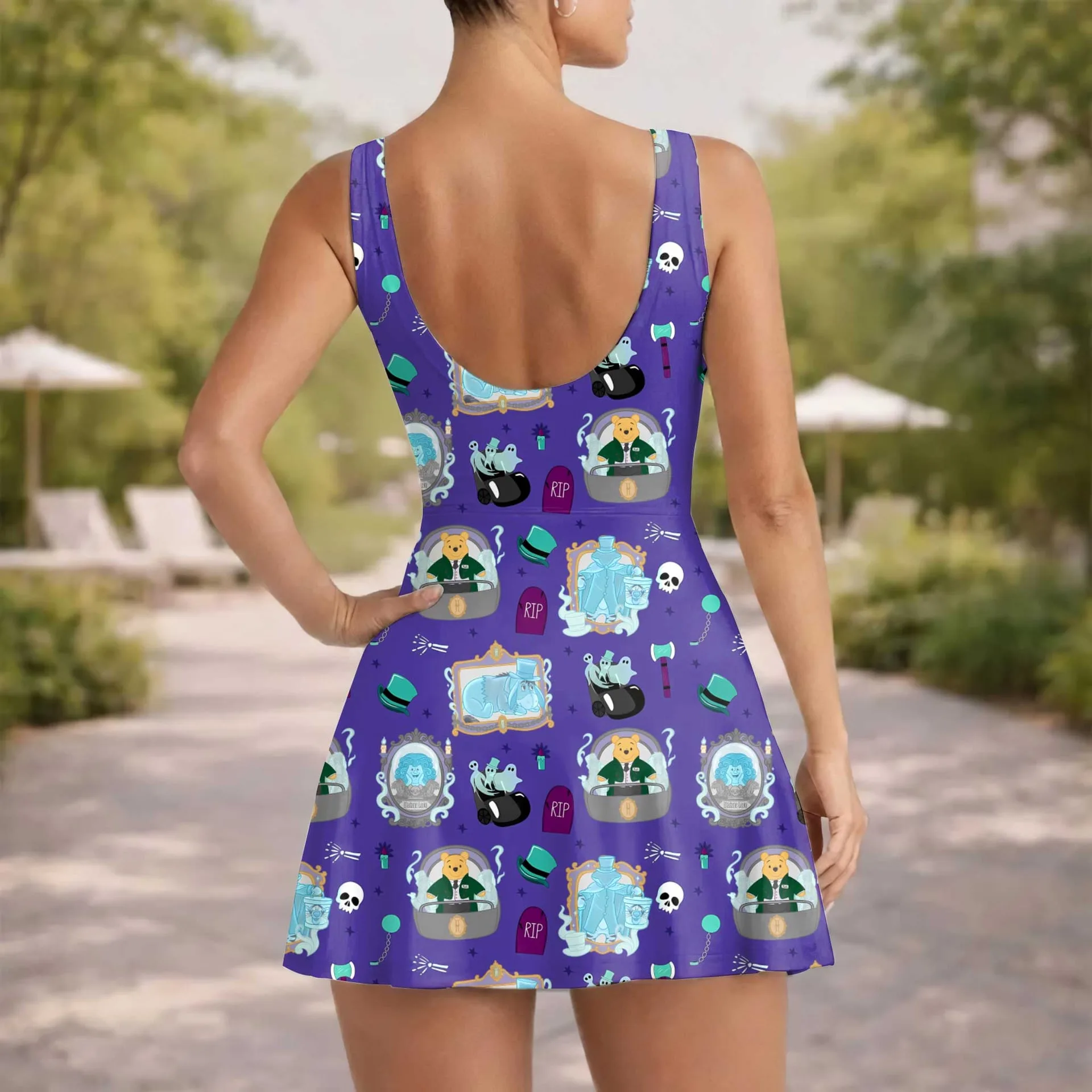 Haunted Mansion Halloween Tennis Dress, Mom And Me Matching Outfit, Disney Theme Park Vacation Clothes - Image 7
