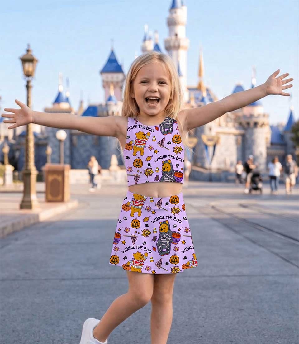 Winnie the Boo Halloween Dress Set, Pumpkin Patch Girls Outfit, Fall Theme Park Vacation Clothes - Image 5