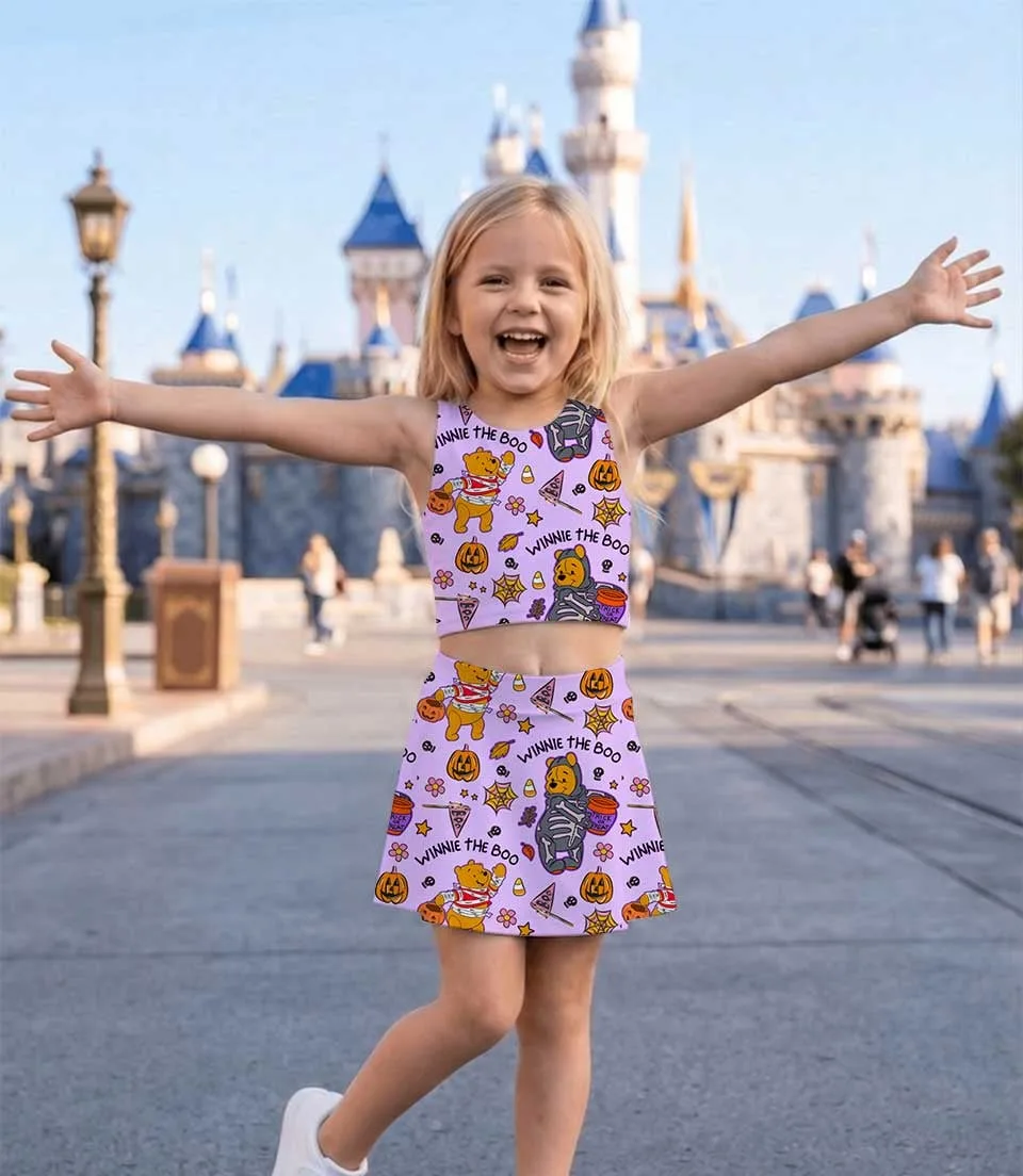Winnie the Boo Halloween Dress Set, Pumpkin Patch Girls Outfit, Fall Theme Park Vacation Clothes - Image 5