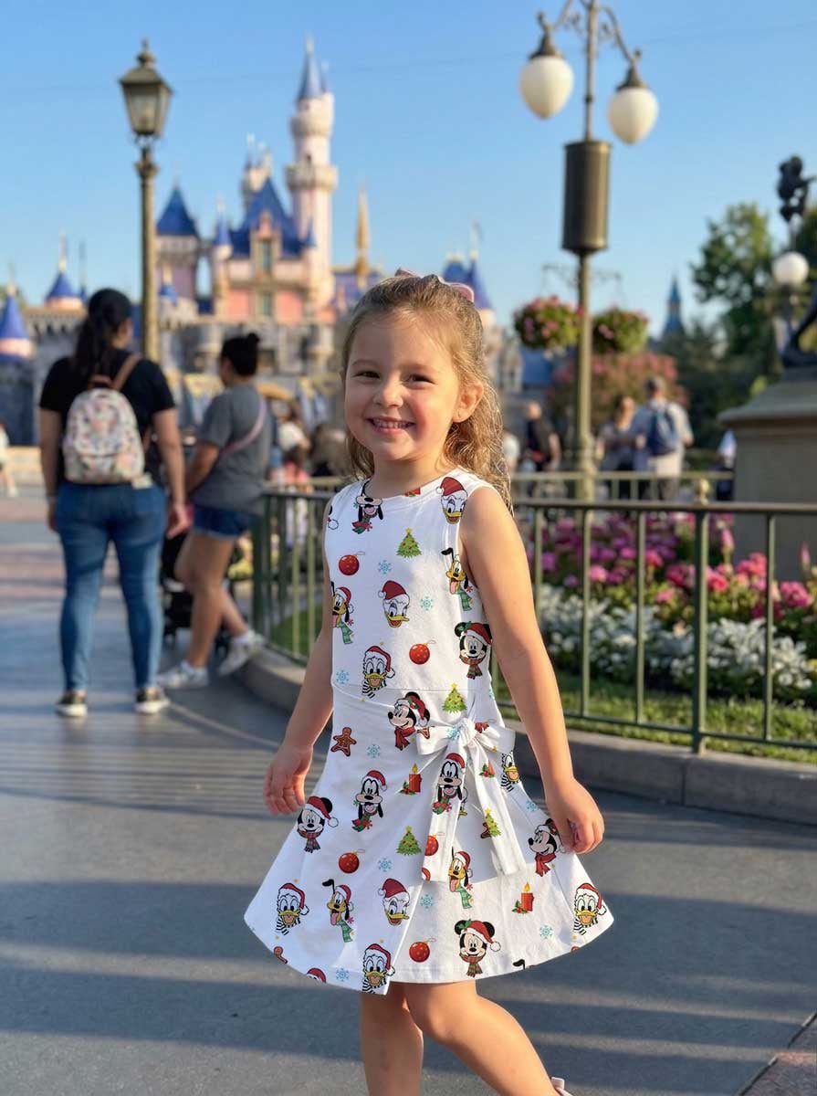 Disney Christmas Mother Daughter Matching Tennis Dress, Mickey & Friends Holiday Print Bow Skort Dress, Festive Christmas Character Outfit, Theme Park Holiday Vacation Clothing, Cute Mommy and Me Outfit - Image 9