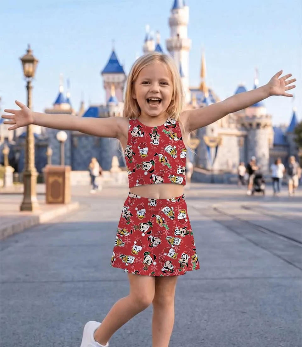 Disney Christmas Mother Daughter Matching Dress Set, Mickey & Friends Holiday Two Piece Dress Set, Festive Character Outfit, Theme Park Christmas Vacation Clothing, Cute Holiday Family Outfit - Image 6