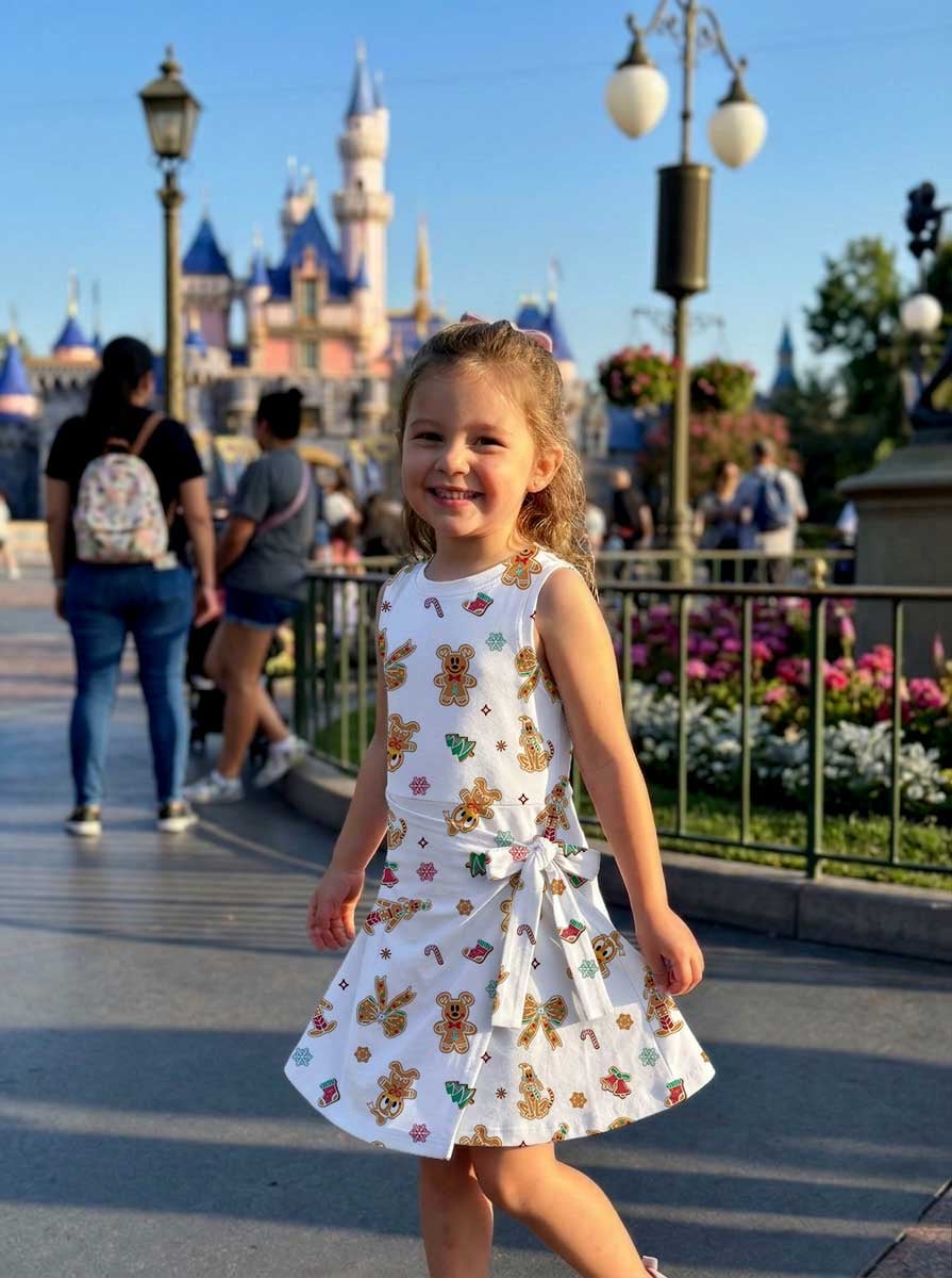 Christmas Gingerbread Inspired Mother Daughter Matching Tennis Dress, Holiday Cookie Print Bow Skort Dress, Festive Character Outfit, Theme Park Christmas Vacation Clothing, Cute Mommy and Me Outfit - Image 8