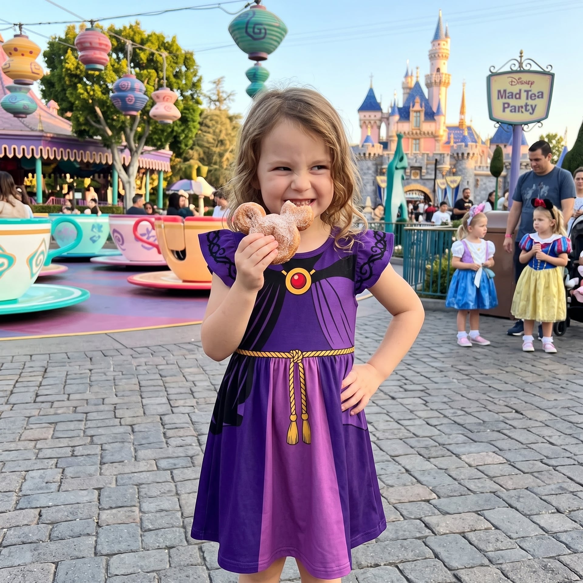 Mother Daughter Purple Villain Matching Outfit, Women’s Tennis Dress & Girls Skater Dress, Fairy Tale Character Outfit, Theme Park Vacation Dress, Cute Summer Family Clothing - Image 3