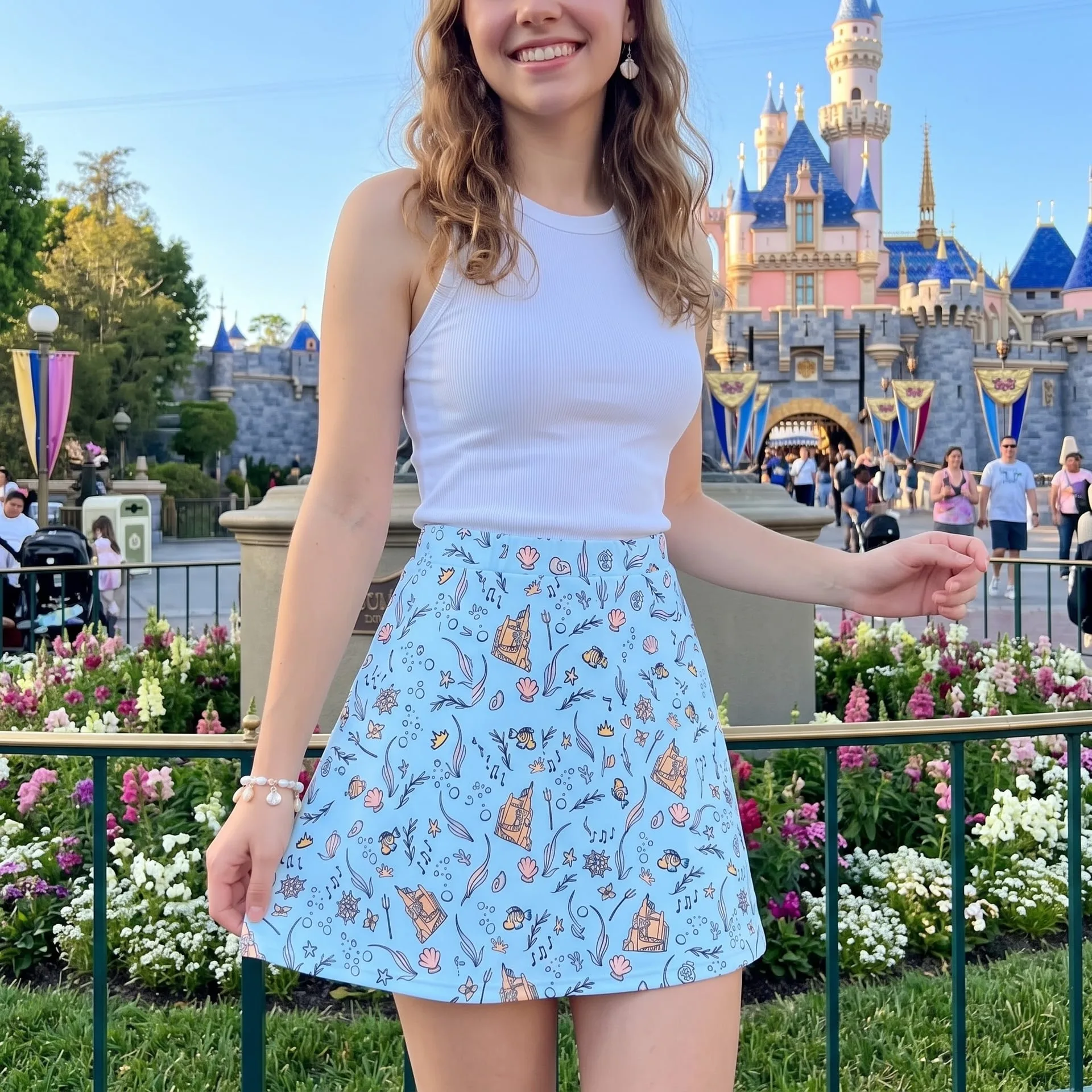 Little Mermaid Seashell Skater Skirt, Disney Park Vacation Outfit, Under the Sea Skirt - Image 2
