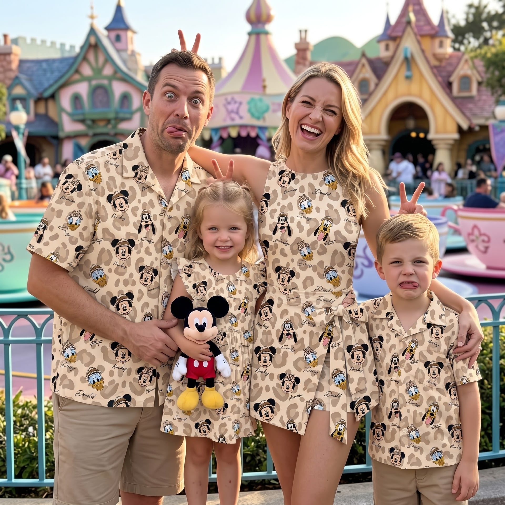 Mickey & Friends Matching Family Set, Cartoon Character Vacation Outfit, Theme Park Family Matching Clothes, Disneyland Trip Clothes