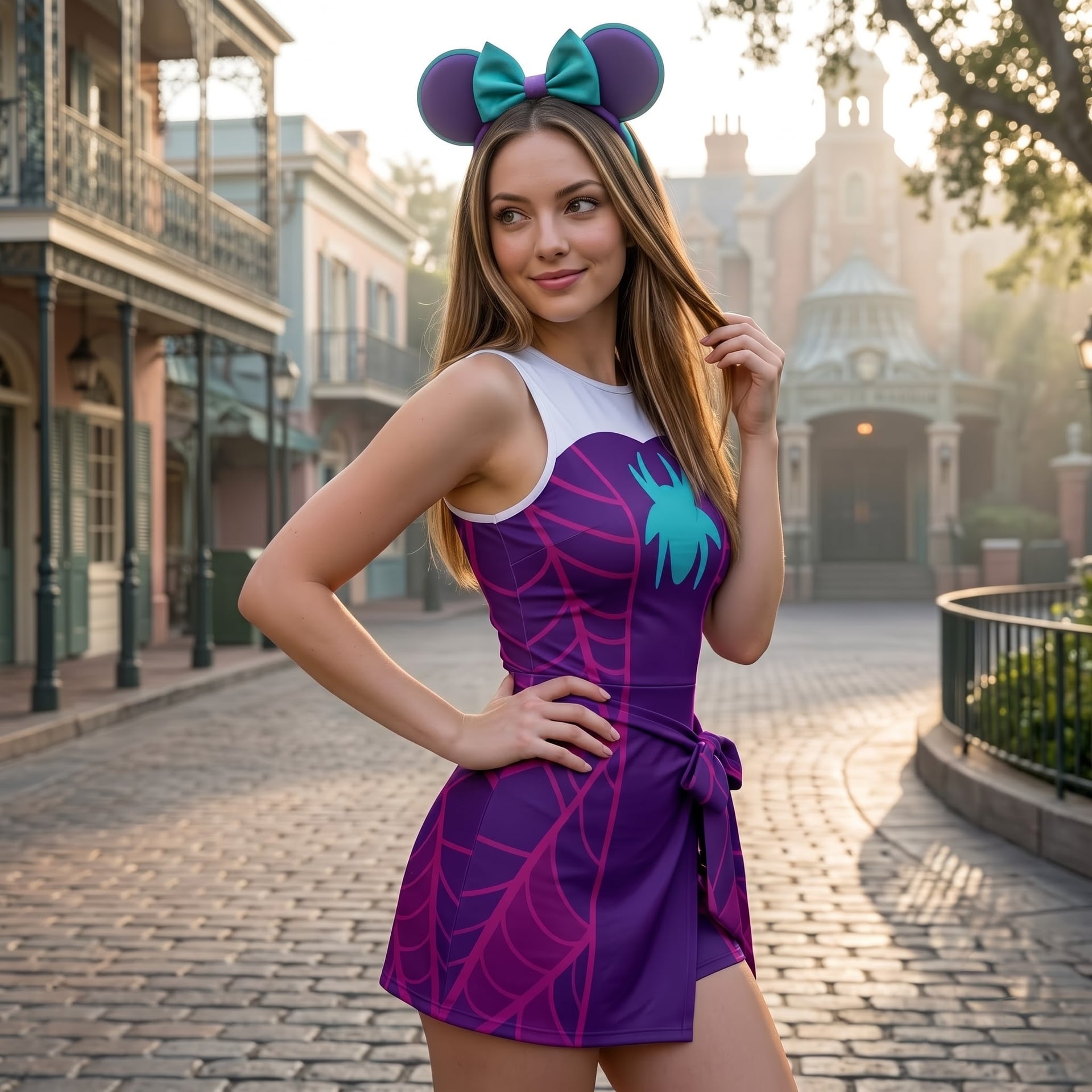 Spider Hero Black Tennis Dress, Red Web Bow Skort Dress, Purple Spider Character Dress, Superhero Character Outfit, Theme Park Vacation Dress, Cute Summer Superhero Clothing - Image 9