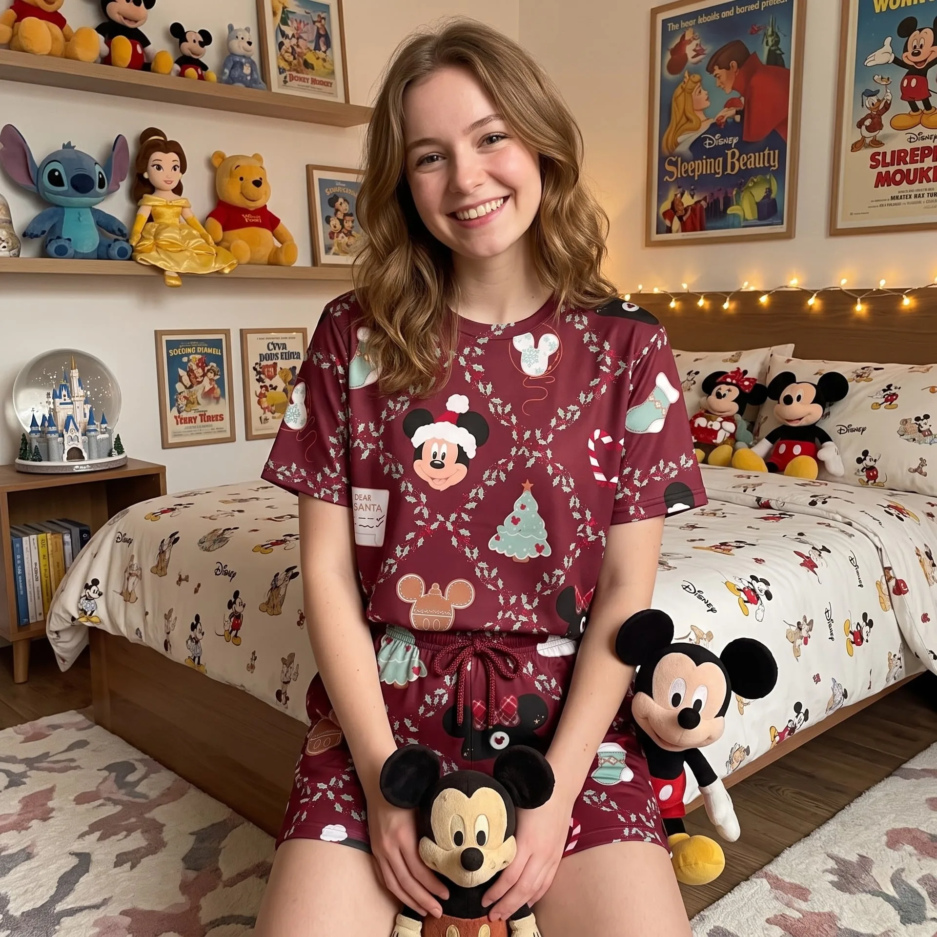 Mickey Christmas Holiday Loungewear Set, Cozy Winter Pajama Outfit Matching Sleepwear Gift for Disney Fans - Image 4