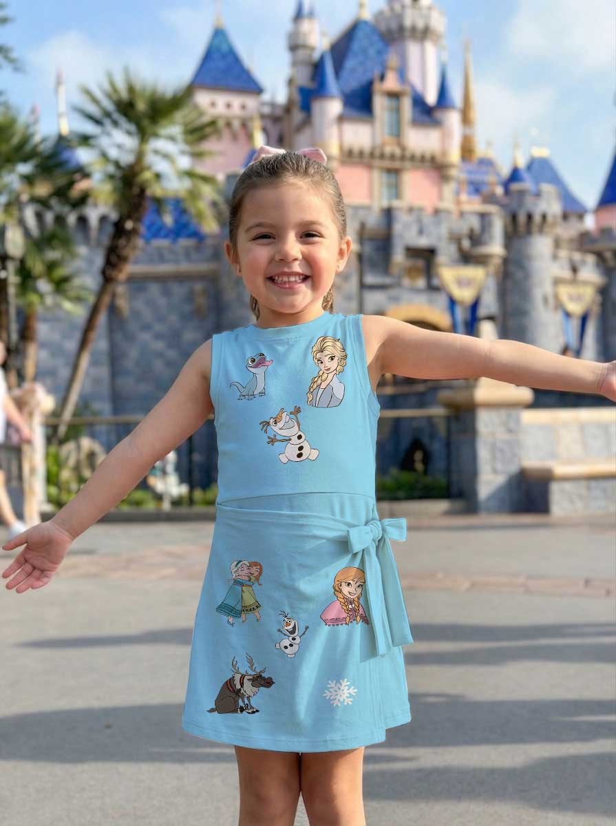 Frozen Inspired Mother Daughter Matching Outfit, Elsa & Anna Tennis Dress & Girls Skater Dress, Fairy Tale Character Outfit, Theme Park Vacation Clothing, Cute Princess Family Outfit - Image 6