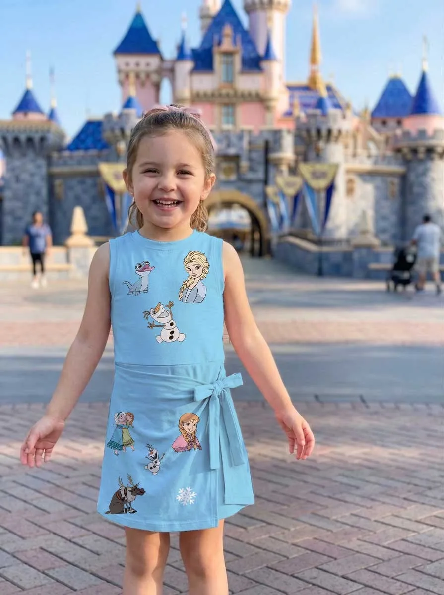 Frozen Inspired Mother Daughter Matching Outfit, Elsa & Anna Tennis Dress & Girls Skater Dress, Fairy Tale Character Outfit, Theme Park Vacation Clothing, Cute Princess Family Outfit - Image 4