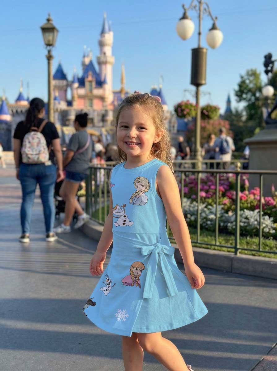 Frozen Inspired Mother Daughter Matching Outfit, Elsa & Anna Tennis Dress & Girls Skater Dress, Fairy Tale Character Outfit, Theme Park Vacation Clothing, Cute Princess Family Outfit - Image 3