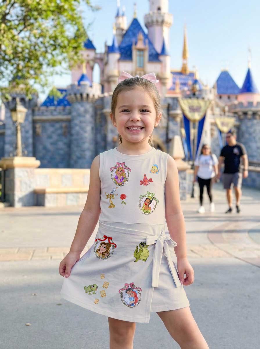 Disney Princess Mother Daughter Matching Outfit, Princess Friends Tennis Dress & Girls Skater Dress, Fairy Tale Character Outfit, Theme Park Vacation Clothing, Cute Princess Family Outfit - Image 6
