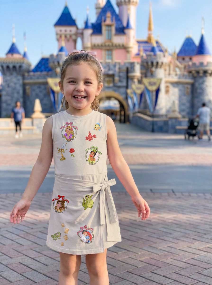 Disney Princess Mother Daughter Matching Outfit, Princess Friends Tennis Dress & Girls Skater Dress, Fairy Tale Character Outfit, Theme Park Vacation Clothing, Cute Princess Family Outfit - Image 8