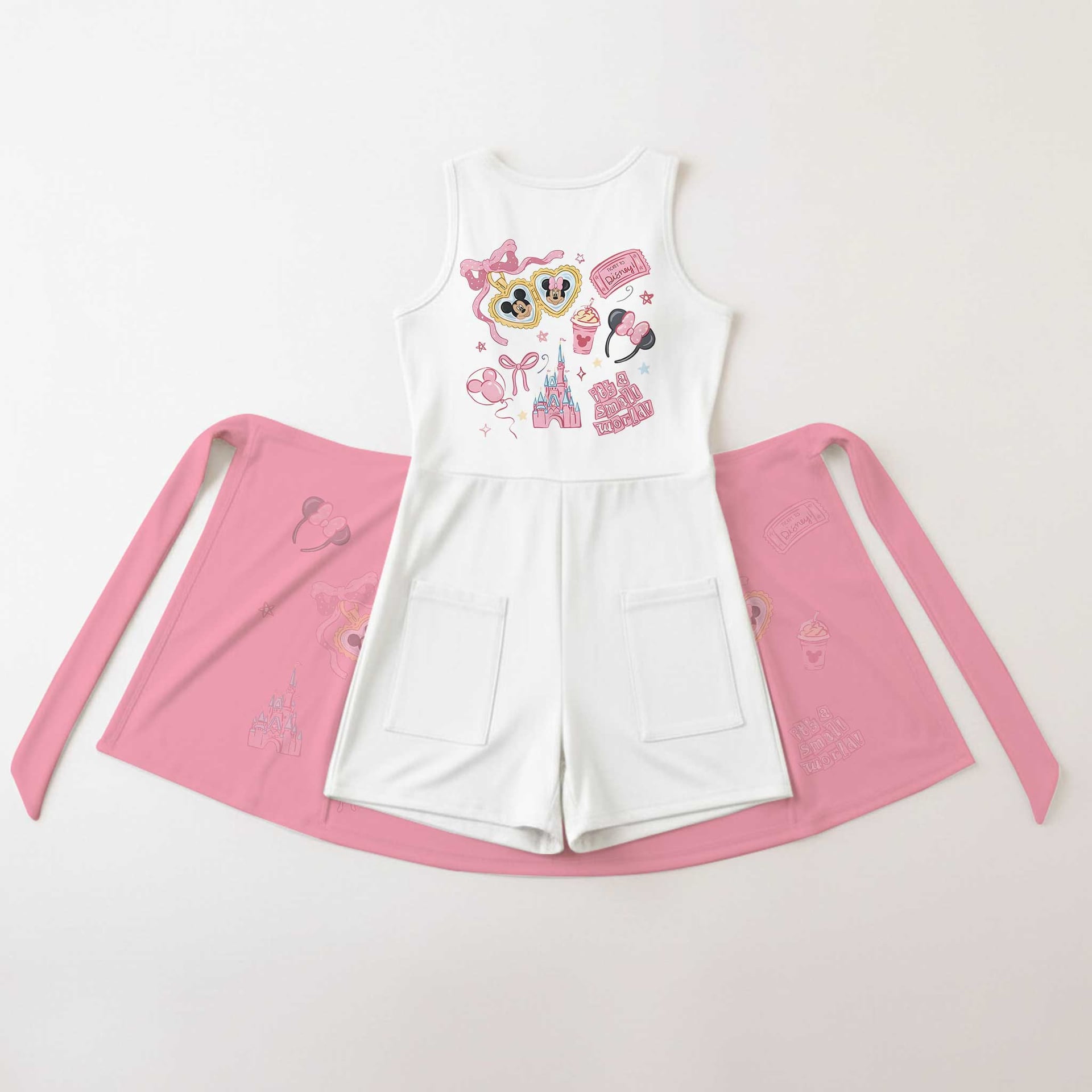 Mickey & Minnie Mother Daughter Matching Outfit, Pink Bow Tennis Dress & Girls Skater Dress, Cute Character Outfit, Theme Park Vacation Clothing, Cute Summer Family Outfit - Image 2