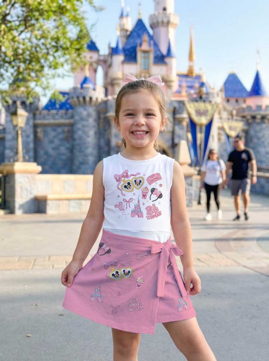 Mickey & Minnie Mother Daughter Matching Outfit, Pink Bow Tennis Dress & Girls Skater Dress, Cute Character Outfit, Theme Park Vacation Clothing, Cute Summer Family Outfit - Image 6