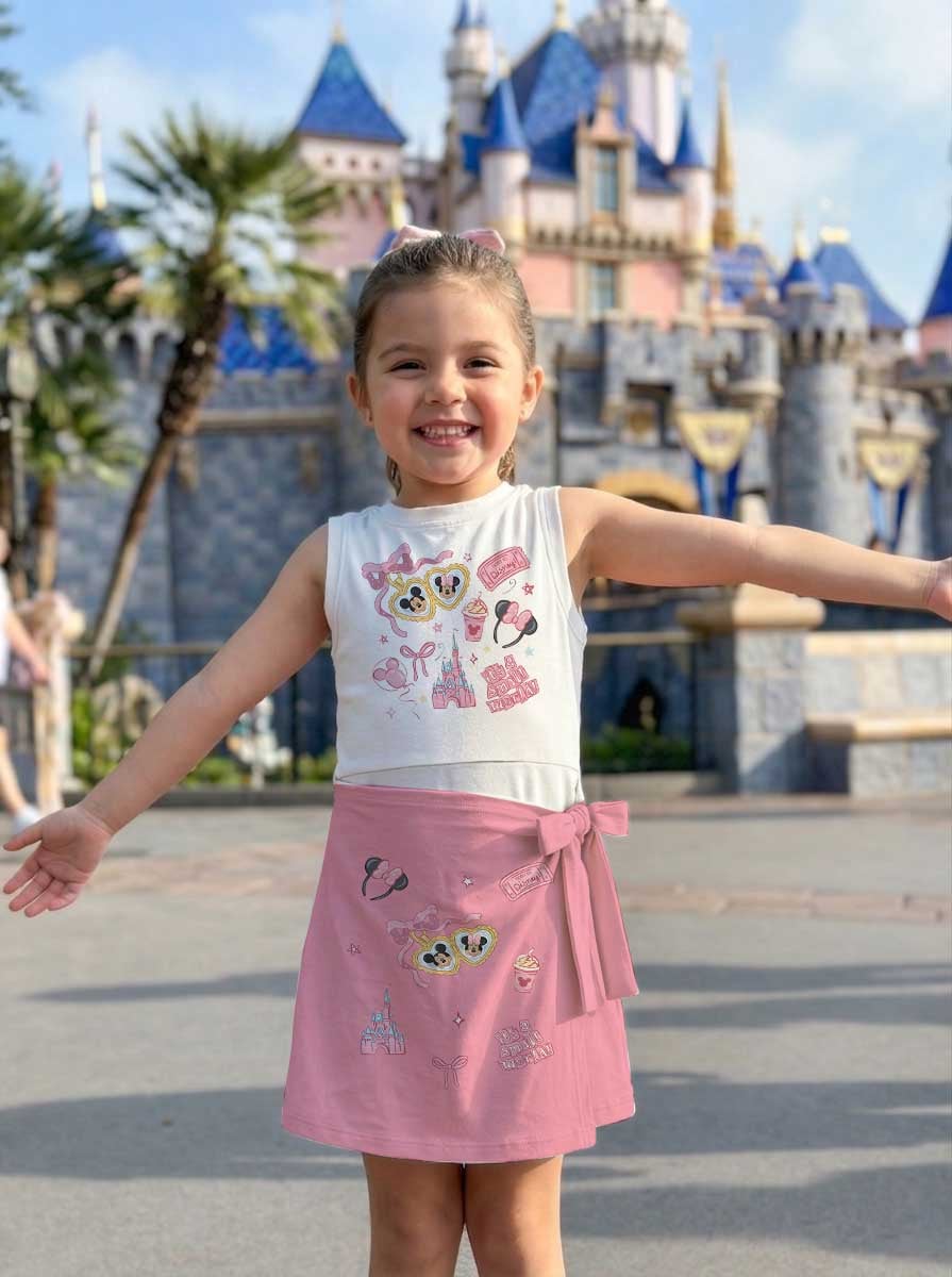 Mickey & Minnie Mother Daughter Matching Outfit, Pink Bow Tennis Dress & Girls Skater Dress, Cute Character Outfit, Theme Park Vacation Clothing, Cute Summer Family Outfit - Image 7