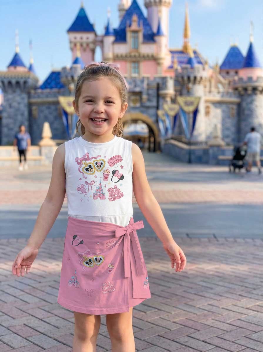Mickey & Minnie Mother Daughter Matching Outfit, Pink Bow Tennis Dress & Girls Skater Dress, Cute Character Outfit, Theme Park Vacation Clothing, Cute Summer Family Outfit - Image 8