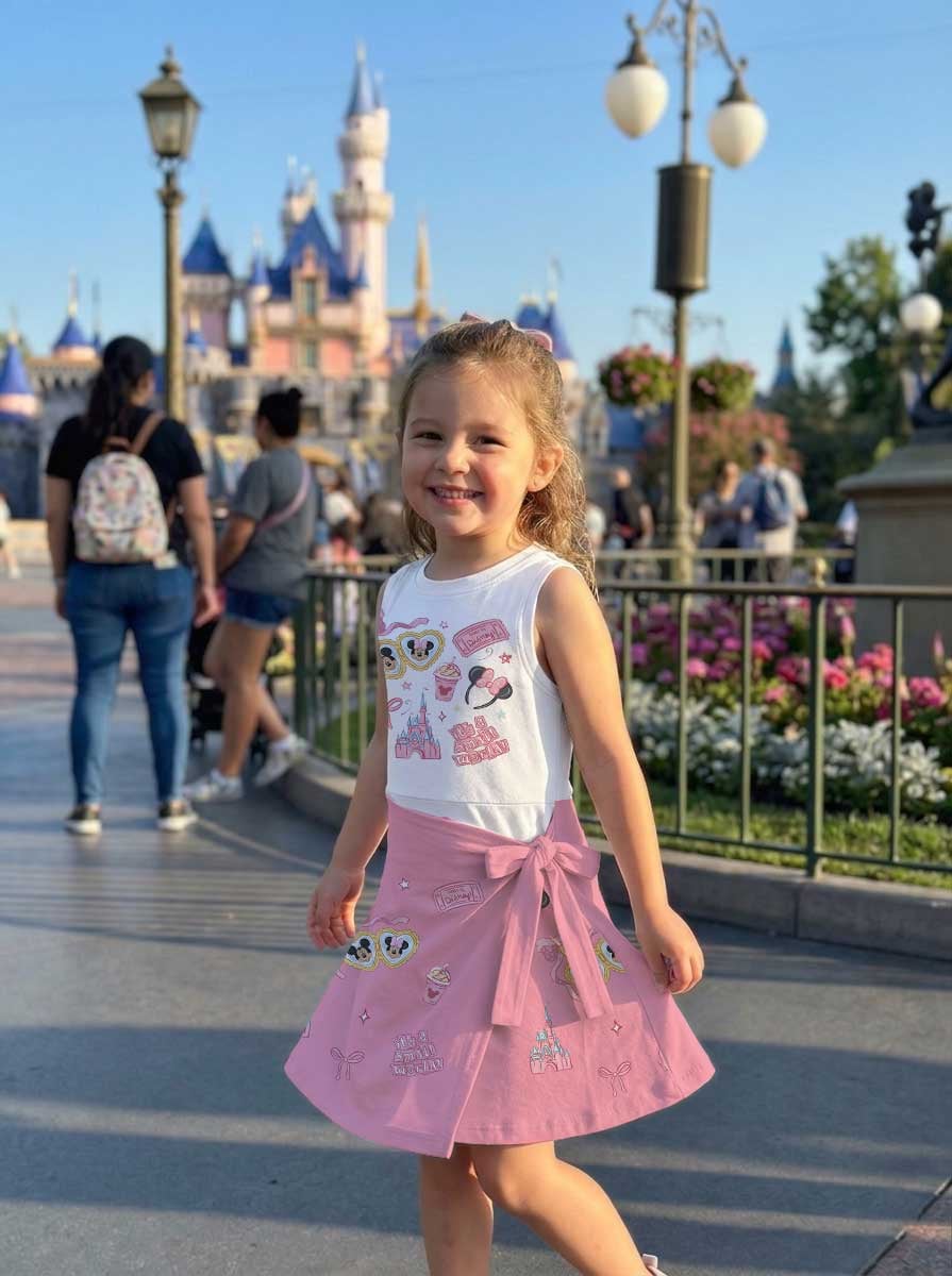 Mickey & Minnie Mother Daughter Matching Outfit, Pink Bow Tennis Dress & Girls Skater Dress, Cute Character Outfit, Theme Park Vacation Clothing, Cute Summer Family Outfit - Image 9