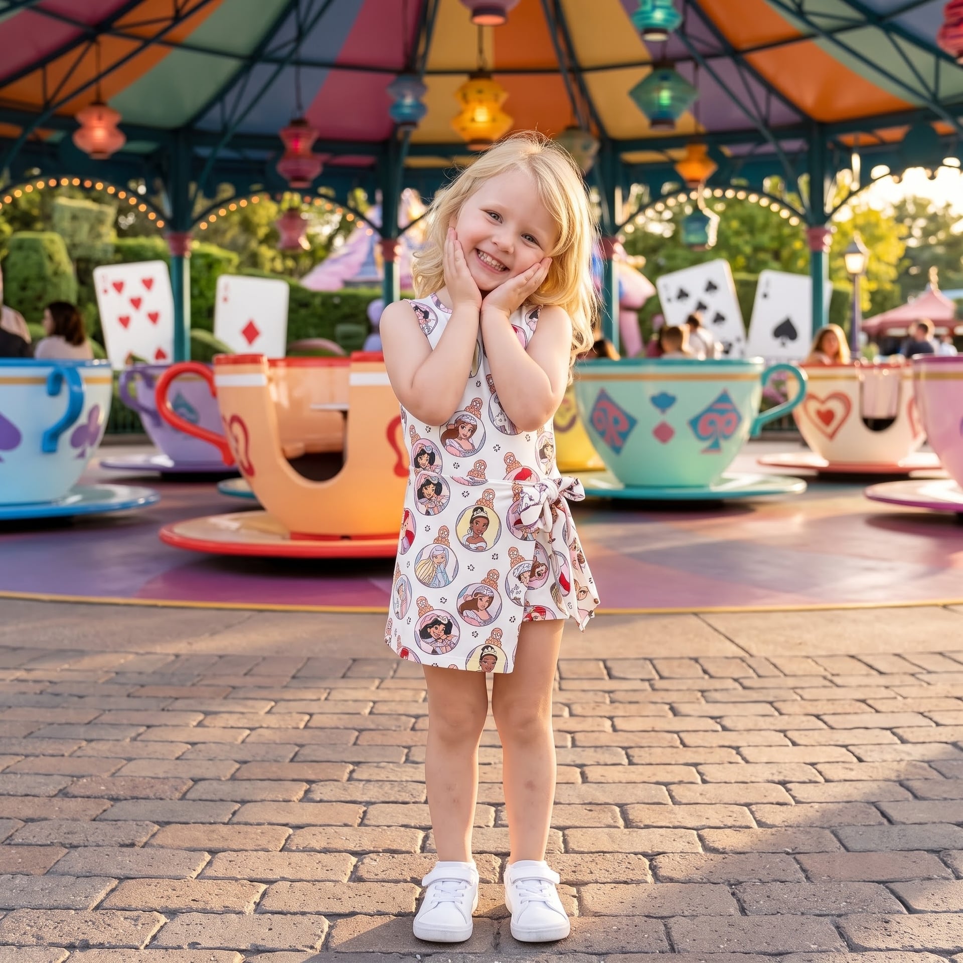 Disney Princess Mother Daughter Matching Tennis Dress, Princess Portrait Bow Skort Tennis Dress, Fairy Tale Character Outfit, Theme Park Vacation Clothing, Cute Summer Princess Family Outfit - Image 5