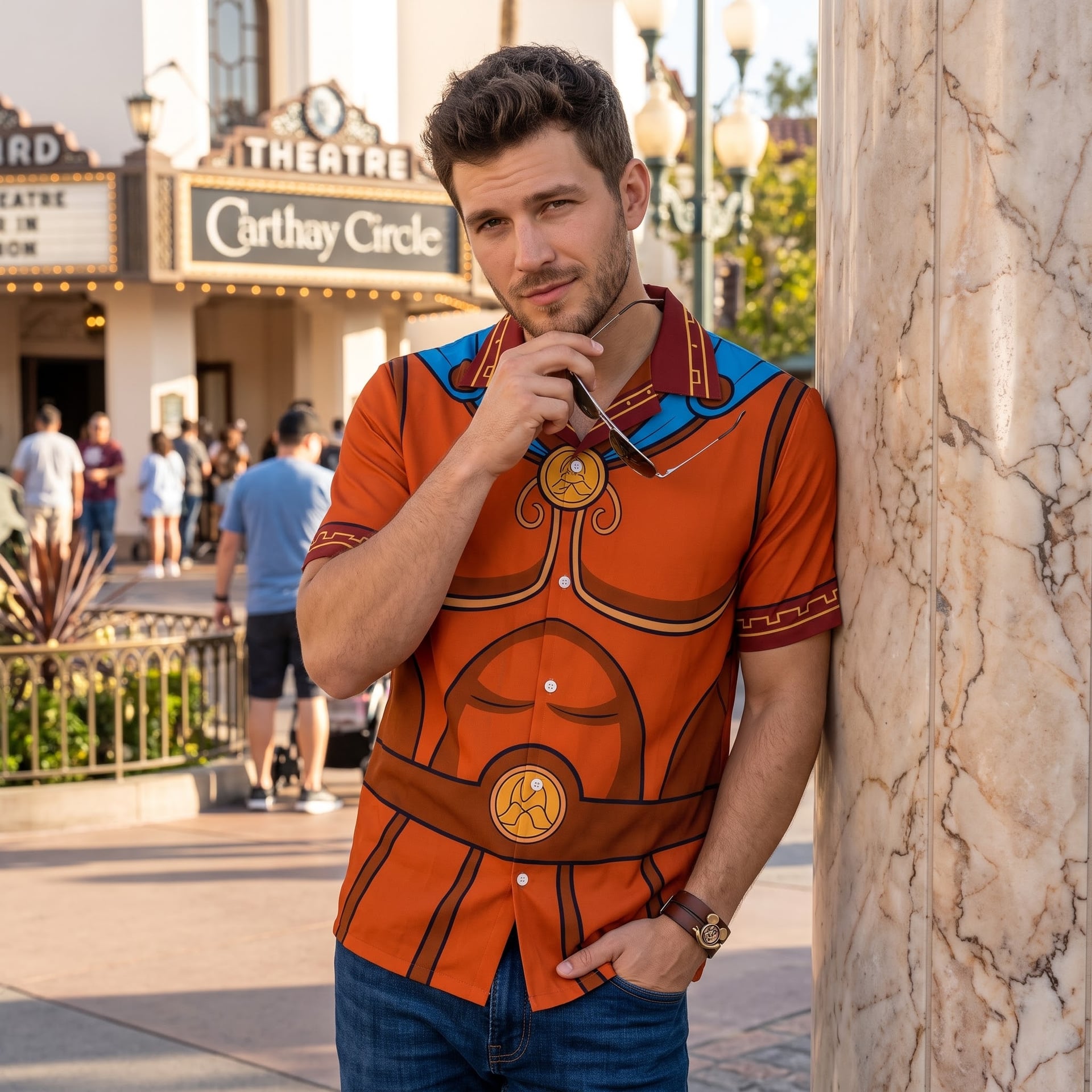 Hercules & Megara Inspired Matching Couple Outfit, Hercules Hawaiian Shirt & Megara Tennis Dress, Greek Myth Character Outfit, Theme Park Vacation Clothing, Cute Couple Park Outfit - Image 3