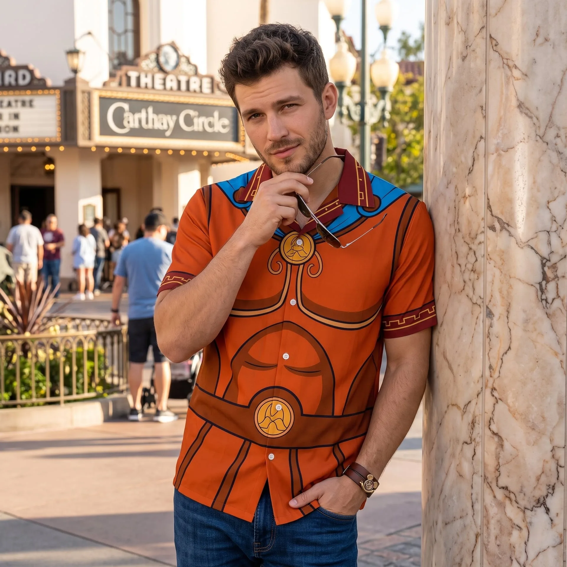 Hercules & Megara Inspired Matching Couple Outfit, Hercules Hawaiian Shirt & Megara Tennis Dress, Greek Myth Character Outfit, Theme Park Vacation Clothing, Cute Couple Park Outfit - Image 3