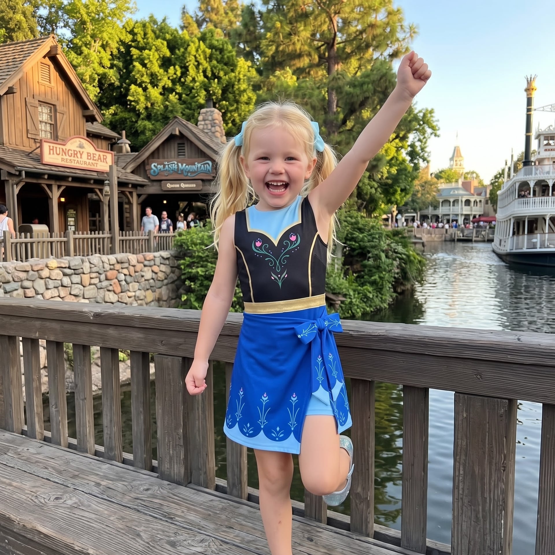 Anna Inspired Mother Daughter Matching Tennis Dress, Blue & Black Bow Skort Dress, Frozen Princess Character Outfit, Theme Park Vacation Clothing, Cute Mommy and Me Outfit - Image 4