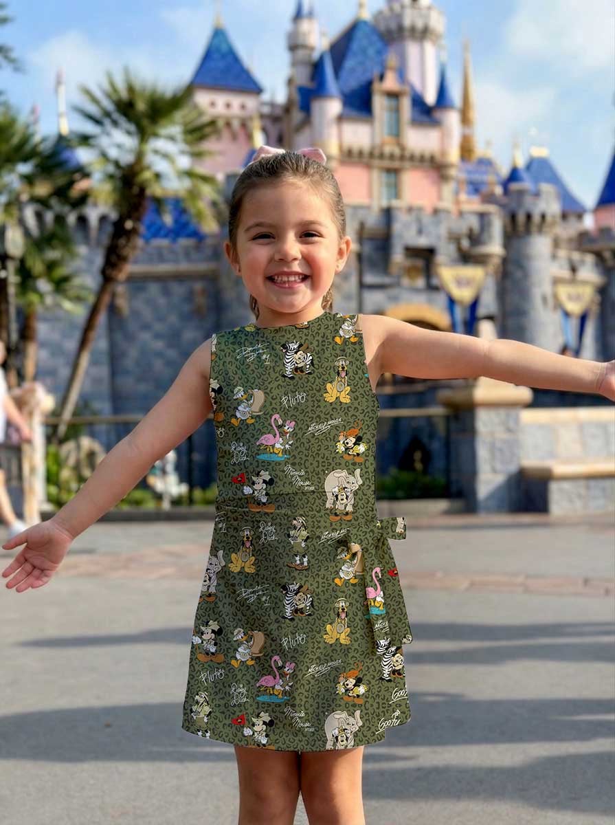 Disney Safari Mickey & Friends Inspired Mother Daughter Matching Tennis Dress, Green Leopard Animal Print Bow Skort Dress, Safari Character Outfit, Theme Park Vacation Clothing, Cute Mommy and Me Outfit - Image 7