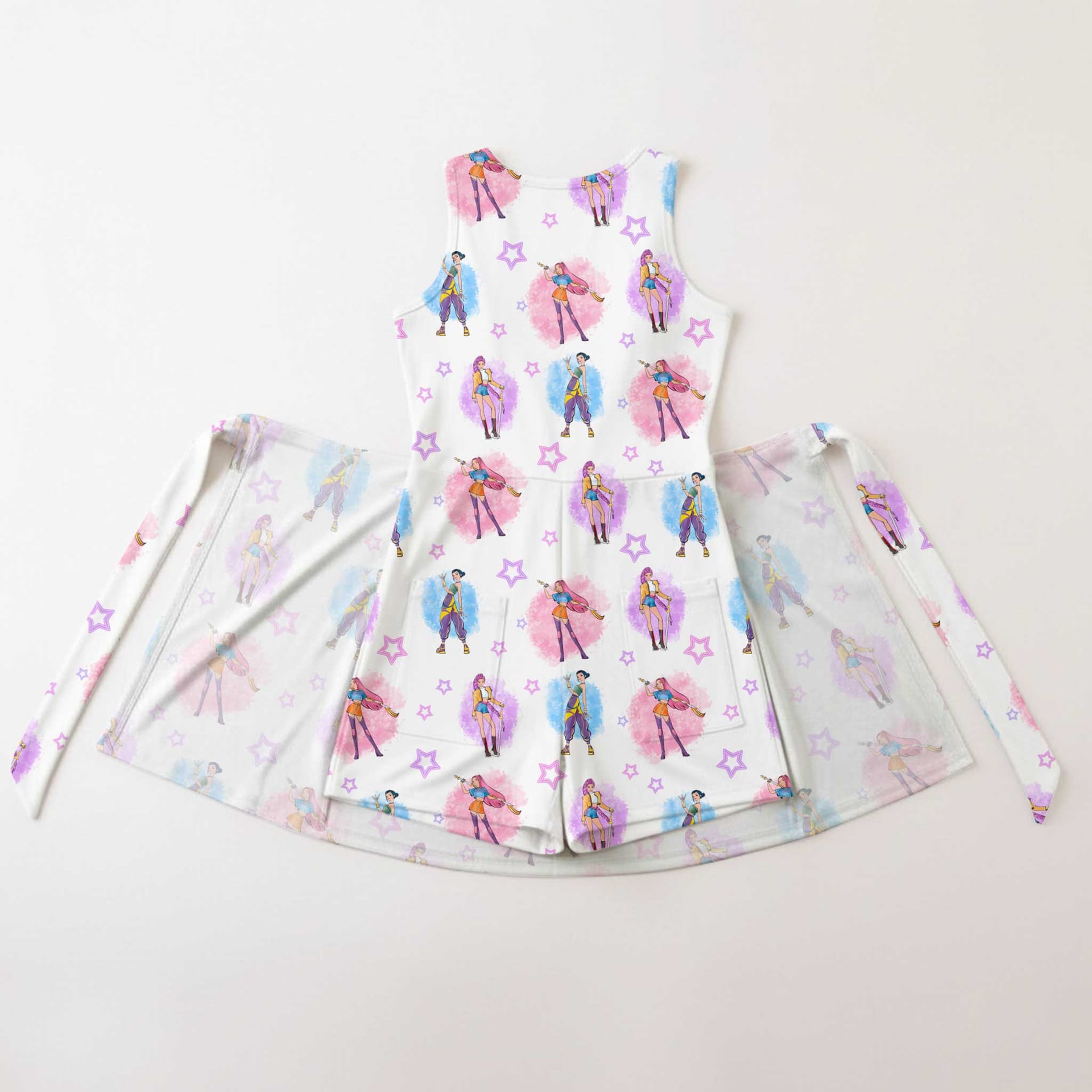 KPop Demon Hunters Inspired Tennis & Skater Dress, Rumi Mira Zoey Character Print Dress, Mother Daughter Matching Outfit, KPop Fan Gift, Theme Park Vacation Clothing - Image 2