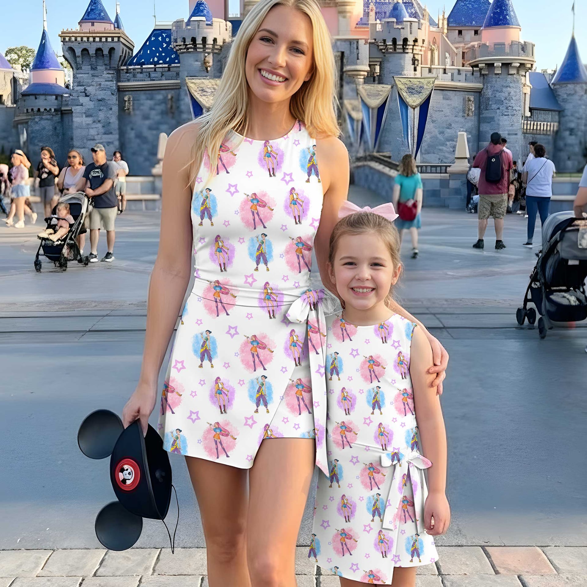 KPop Demon Hunters Inspired Tennis & Skater Dress, Rumi Mira Zoey Character Print Dress, Mother Daughter Matching Outfit, KPop Fan Gift, Theme Park Vacation Clothing