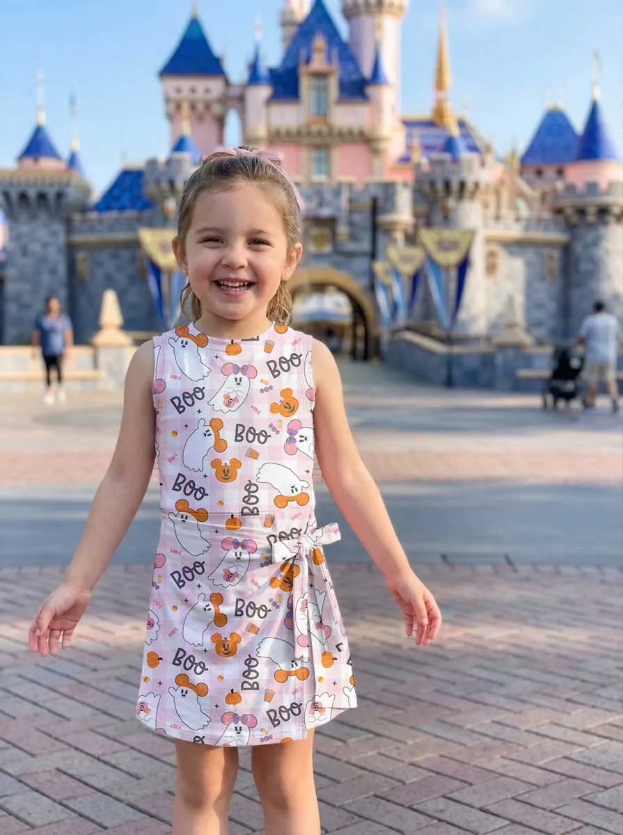 Mickey & Minnie Inspired Halloween Tennis Dress, Cute Ghost Boo Pumpkin Print Dress, Mother Daughter Matching Outfit, Theme Park Halloween Vacation Clothing - Image 7