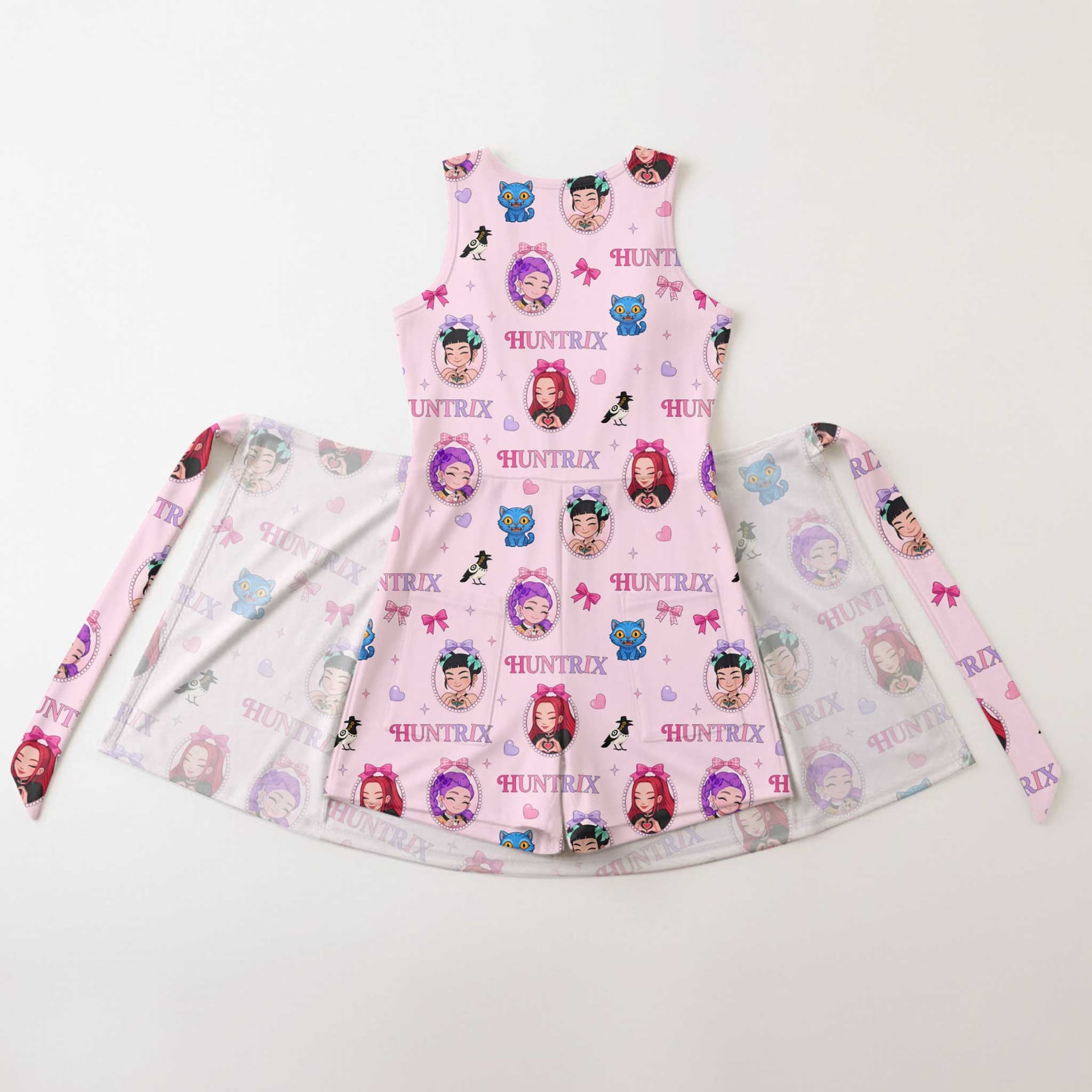 KPop Demon Hunters HUNTR/X Inspired Mother Daughter Matching Tennis Dress, Rumi Mira Zoey Pink Bow Skort Dress, KPop Character Outfit, Theme Park Vacation Clothing, Cute Mommy and Me Outfit - Image 2