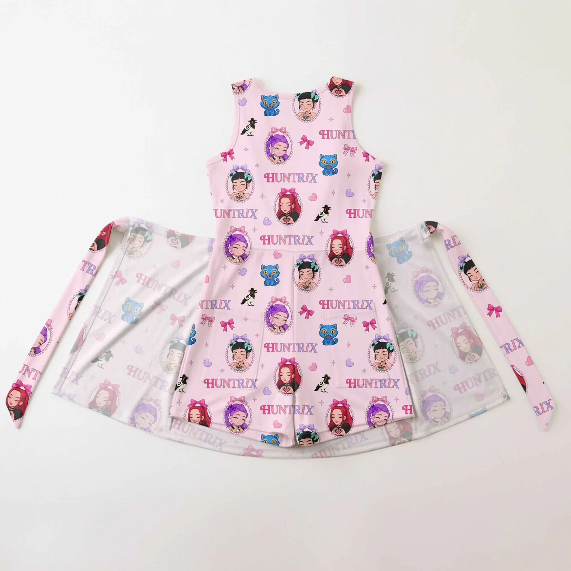KPop Demon Hunters HUNTR/X Inspired Mother Daughter Matching Tennis Dress, Rumi Mira Zoey Pink Bow Skort Dress, KPop Character Outfit, Theme Park Vacation Clothing, Cute Mommy and Me Outfit - Image 2