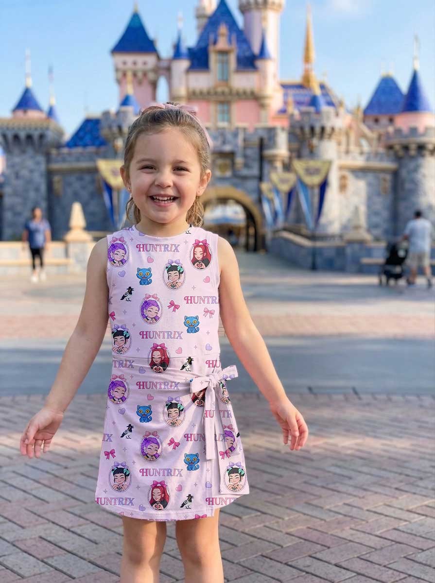 KPop Demon Hunters HUNTR/X Inspired Mother Daughter Matching Tennis Dress, Rumi Mira Zoey Pink Bow Skort Dress, KPop Character Outfit, Theme Park Vacation Clothing, Cute Mommy and Me Outfit - Image 8
