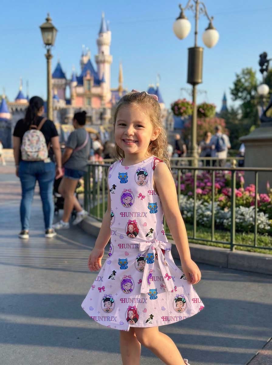 KPop Demon Hunters HUNTR/X Inspired Mother Daughter Matching Tennis Dress, Rumi Mira Zoey Pink Bow Skort Dress, KPop Character Outfit, Theme Park Vacation Clothing, Cute Mommy and Me Outfit - Image 9