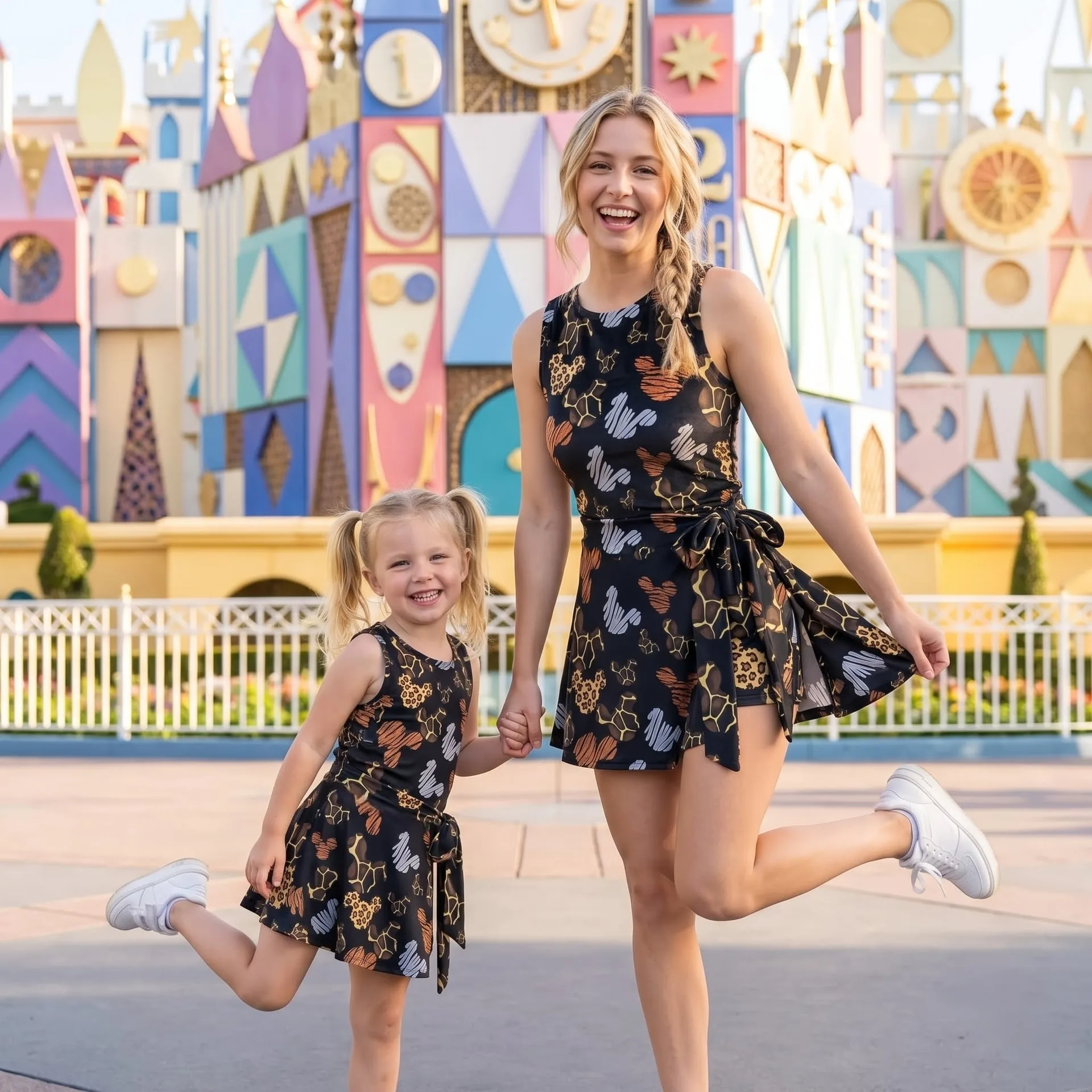 Mickey Inspired Zebra Matching Tennis Dress, Leopard Zebra Giraffe Safari Character Dress, Mommy and Me Disney Outfit - Image 4