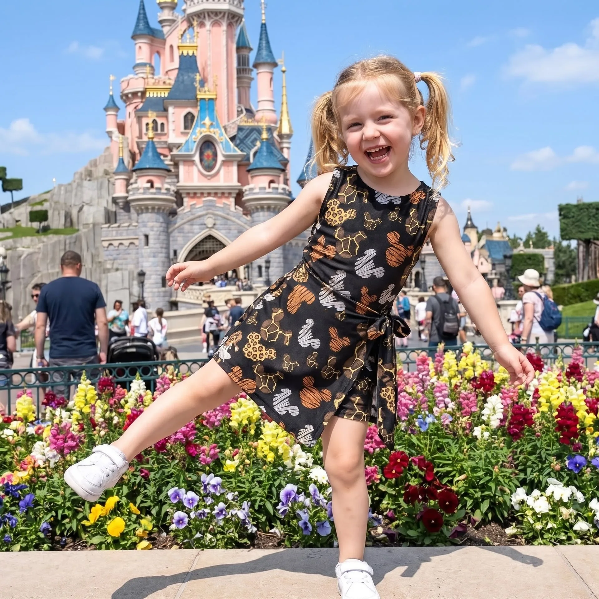 Mickey Inspired Zebra Matching Tennis Dress, Leopard Zebra Giraffe Safari Character Dress, Mommy and Me Disney Outfit - Image 3