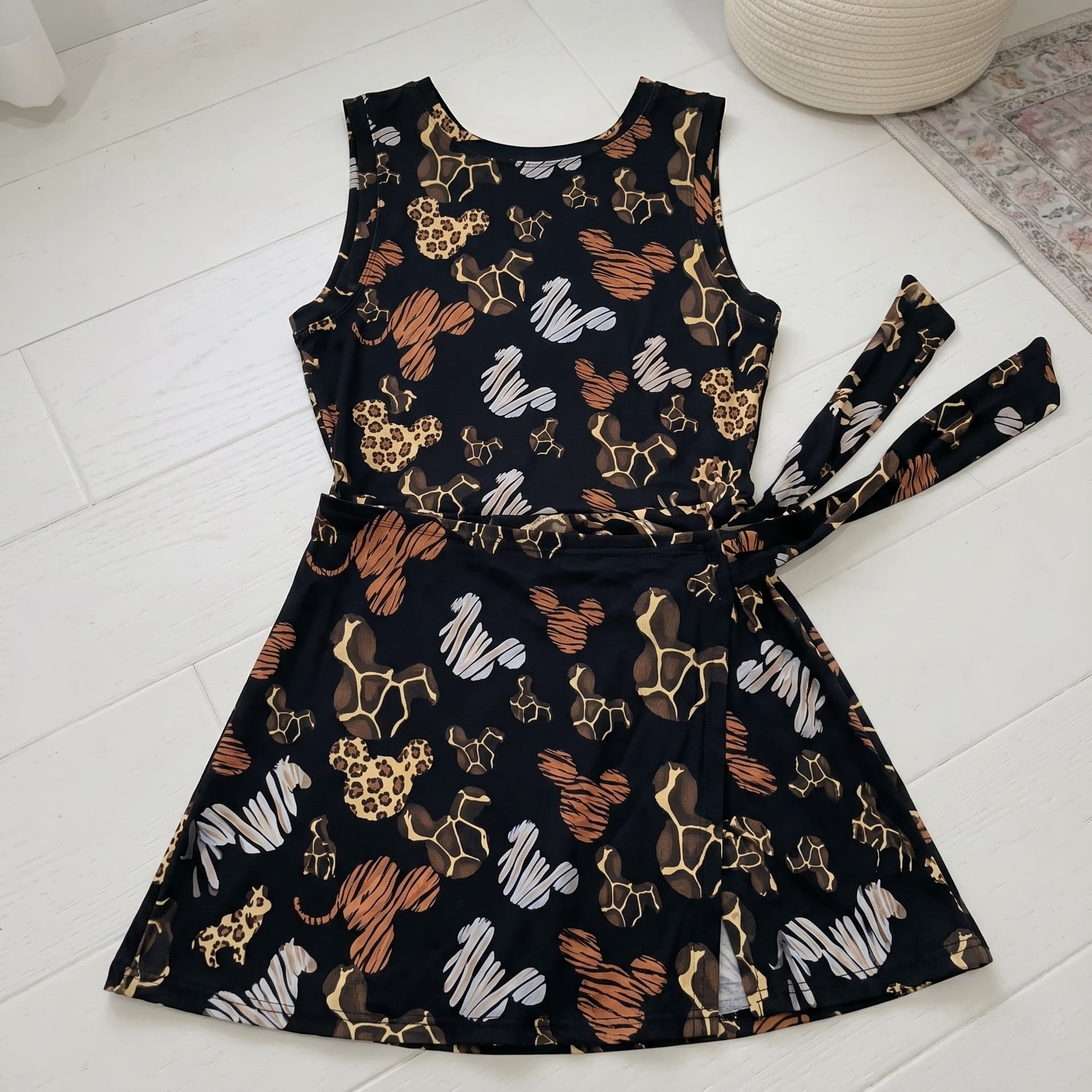 Animal Print Mickey Inspired Mother Daughter Matching Tennis Dress, Leopard Zebra Giraffe Mickey Bow Skort Dress, Safari Character Outfit, Theme Park Vacation Clothing, Cute Mommy and Me Outfit - Image 2