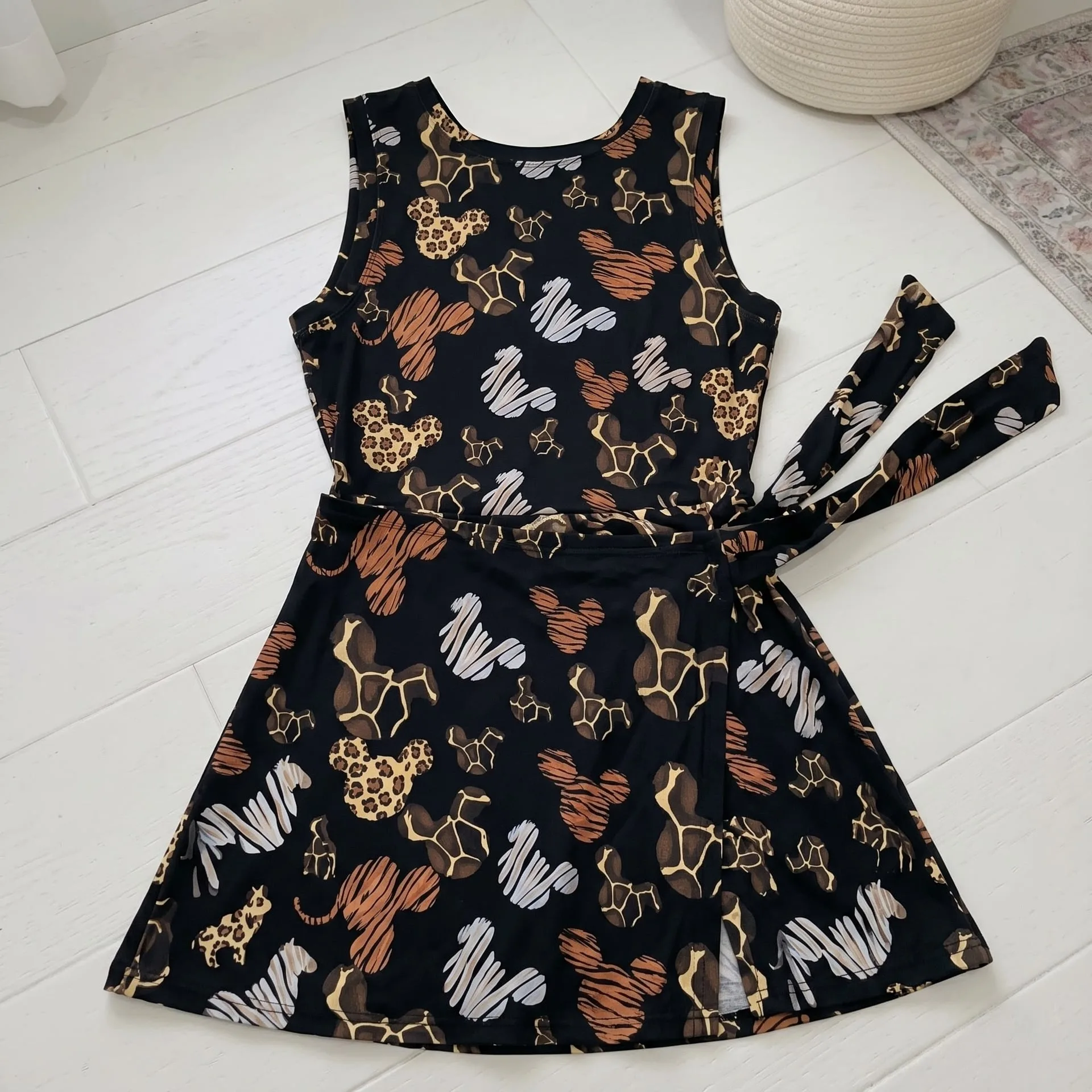 Mickey Inspired Zebra Matching Tennis Dress, Leopard Zebra Giraffe Safari Character Dress, Mommy and Me Disney Outfit - Image 2