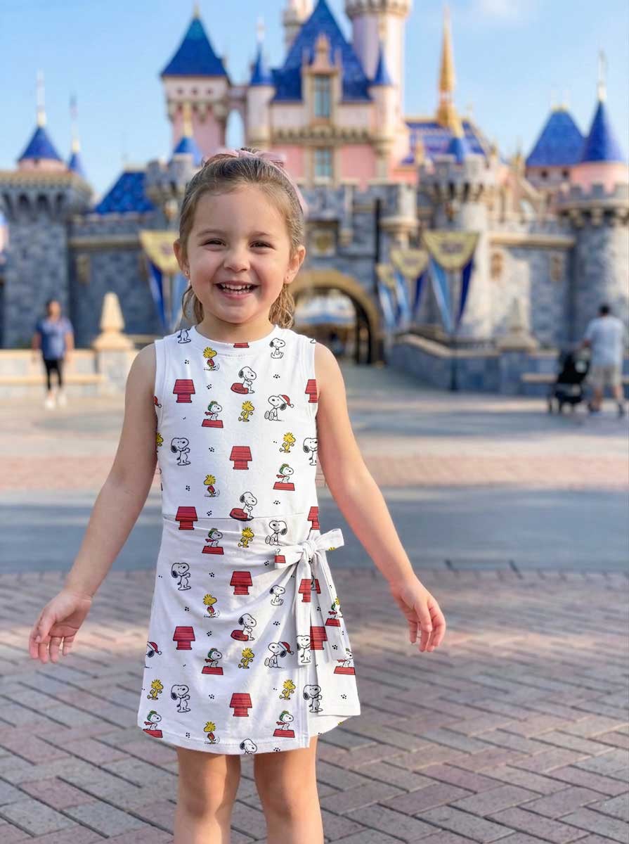 Snoopy & Woodstock Inspired Mother Daughter Matching Tennis Dress, Peanuts Cartoon White Bow Skort Dress, Cute Dog Character Outfit, Theme Park Vacation Clothing, Cute Mommy and Me Outfit - Image 7