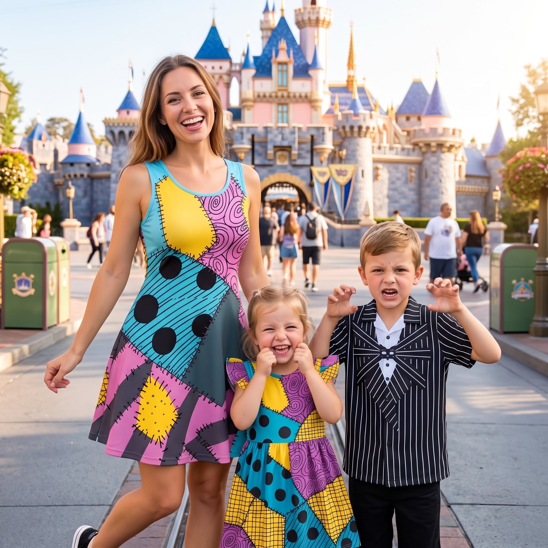 Nightmare Before Christmas Family Matching Outfit, Sally Inspired Tennis Dress, Oogie Boogie & Jack Skellington Hawaiian Shirts, Halloween Theme Park Vacation Clothing, Mom Dad Kids Matching Outfit - Image 4