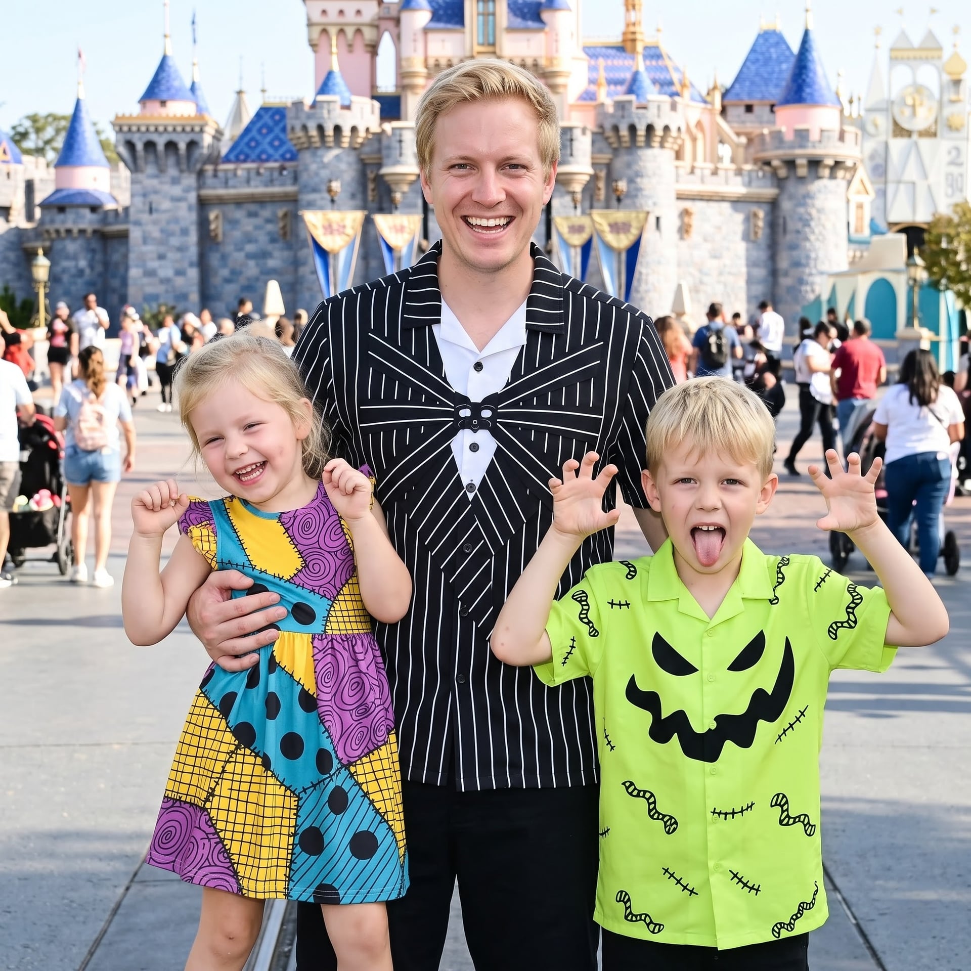 Nightmare Before Christmas Family Matching Outfit, Sally Inspired Tennis Dress, Oogie Boogie & Jack Skellington Hawaiian Shirts, Halloween Theme Park Vacation Clothing, Mom Dad Kids Matching Outfit - Image 2